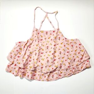 Pink Floral Strappy Top